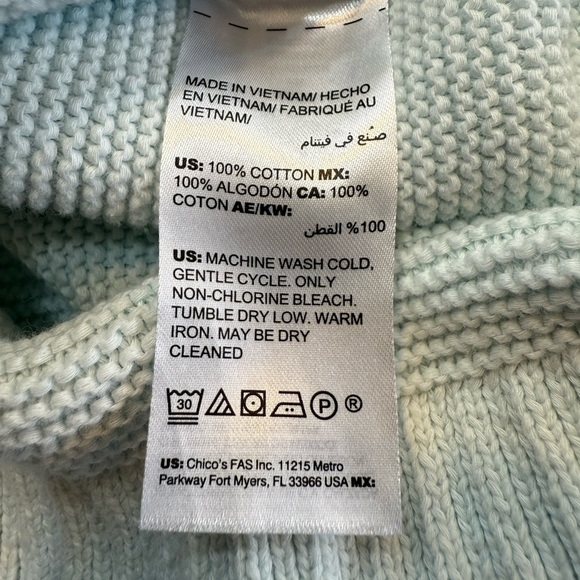 Chicos Tunic Pullover V-Neck Knit Sweater Size M - Picture 4 of 6